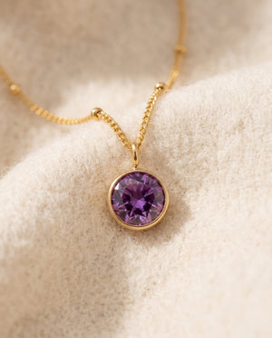 Amethyst Birthstone Pendant Necklace