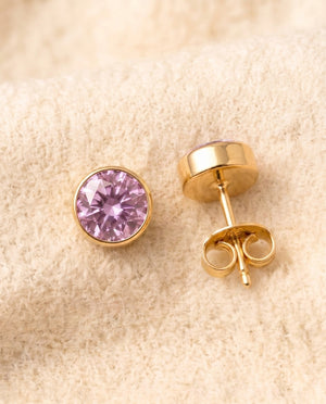 Amethyst Birthstone Studs
