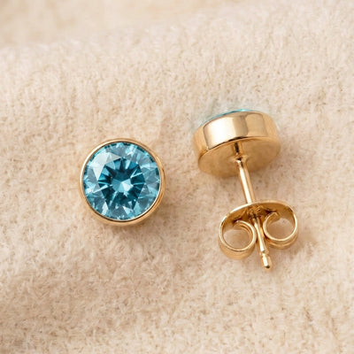 Aquamarine Birthstone Studs