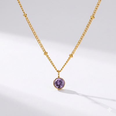 Amethyst Birthstone Pendant Necklace