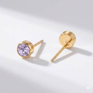 Amethyst Birthstone Studs