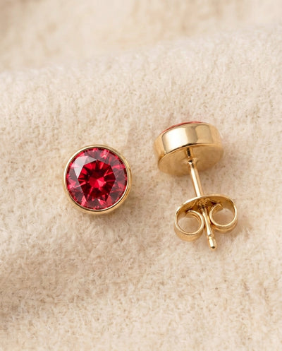 Ruby Birthstone Studs