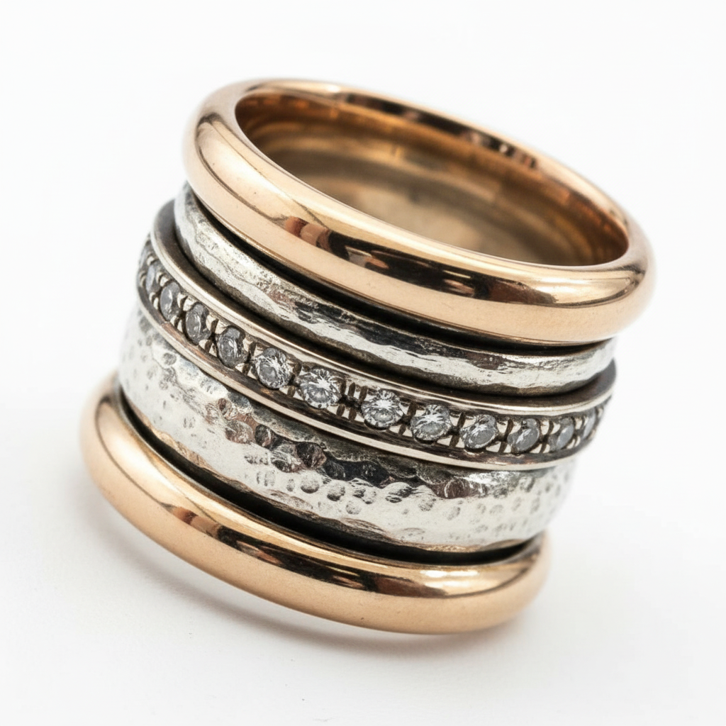 Vintage Layered Thick Gold Ring