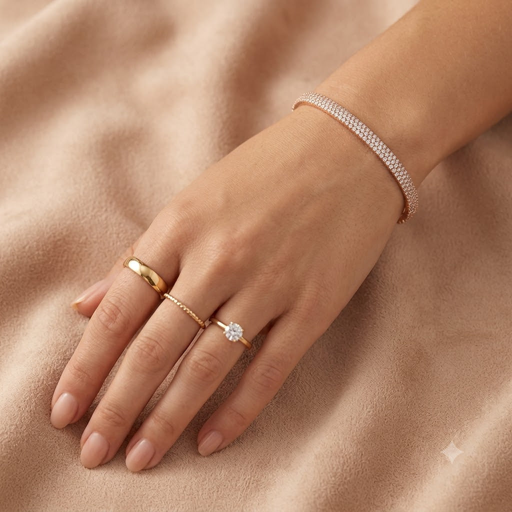 Rose Gold Zirconia Bangle