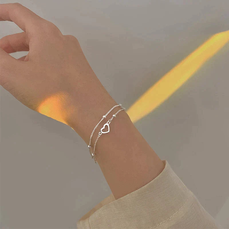 Adjustable Silver Heart Bracelet – Sterling Silver | By Sophi