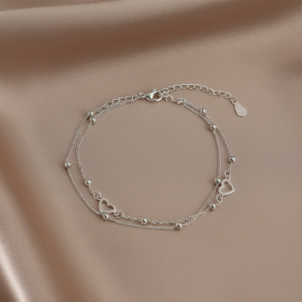 Adjustable Silver Heart Bracelet – Sterling Silver | By Sophi