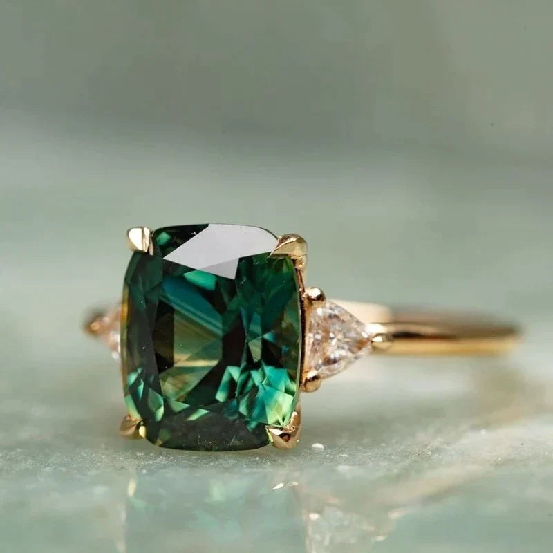 Elegant Square Emerald Ring
