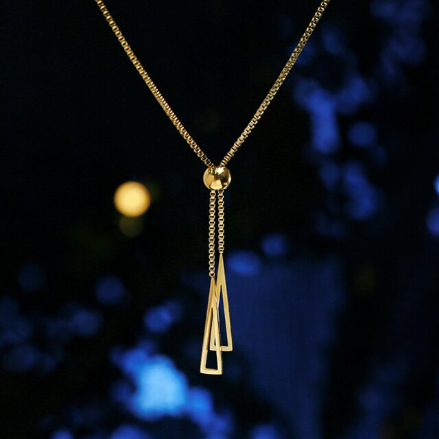 Gold Tassel Pendant Necklace