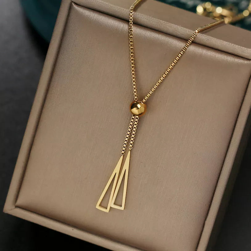 Gold Tassel Pendant Necklace