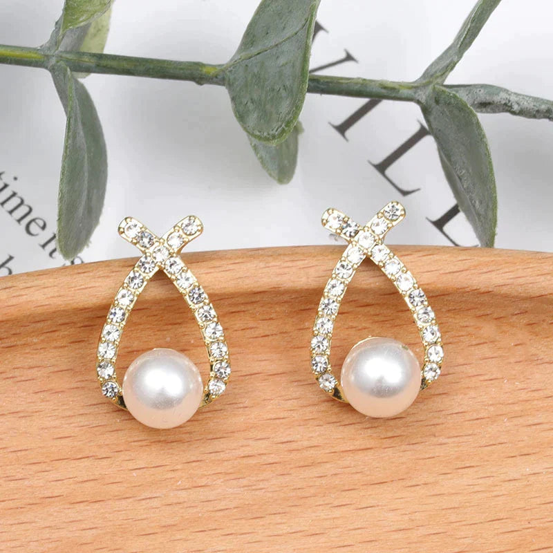 Pearl & Crystal Glitter Earrings –  Luxury Statement Jewelry