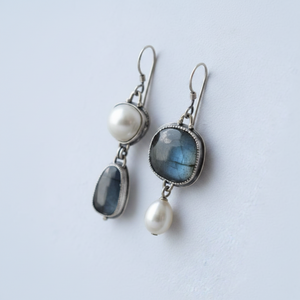 Vintage Blue Natural Stone Earrings
