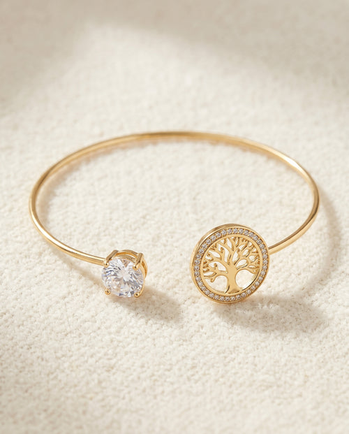 By Sophi Tree of Life Adjustable Bracelet flat-lay on warm cream