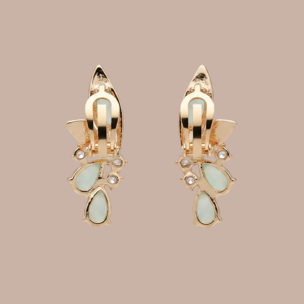 Elegant Green Wings Crystal Earrings