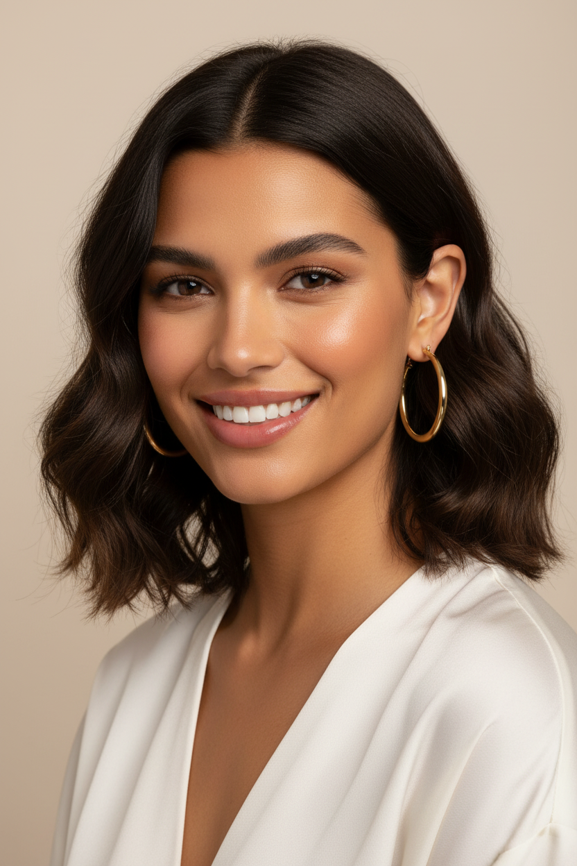 Large Hoop Earrings in Gold