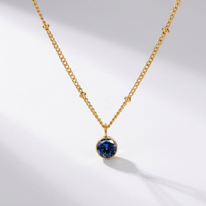 Blue Topaz Birthstone Pendant Necklace