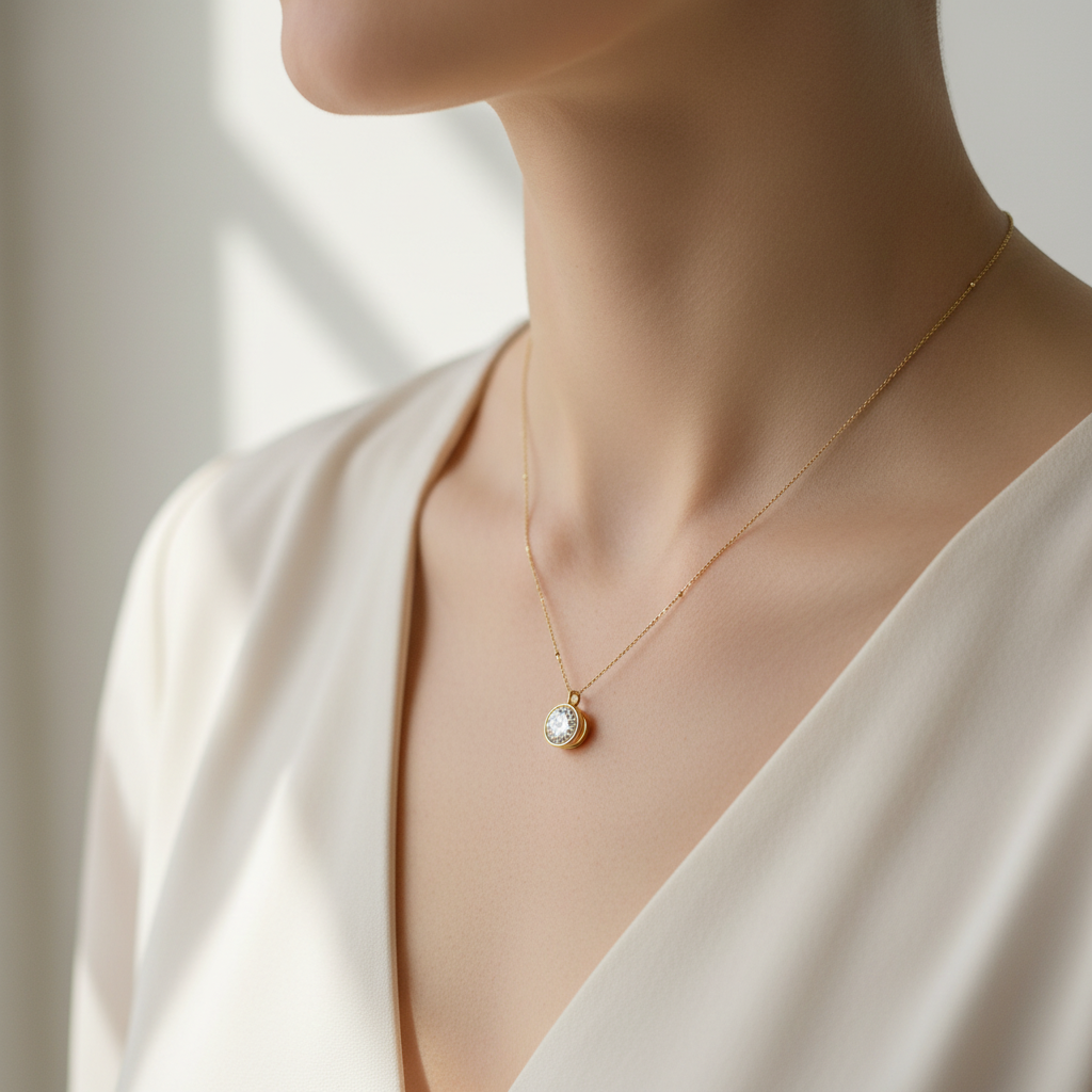 Diamond Birthstone Pendant Necklace