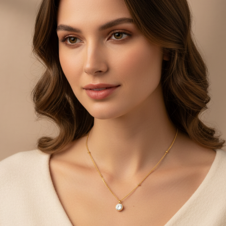 Diamond Birthstone Pendant Necklace