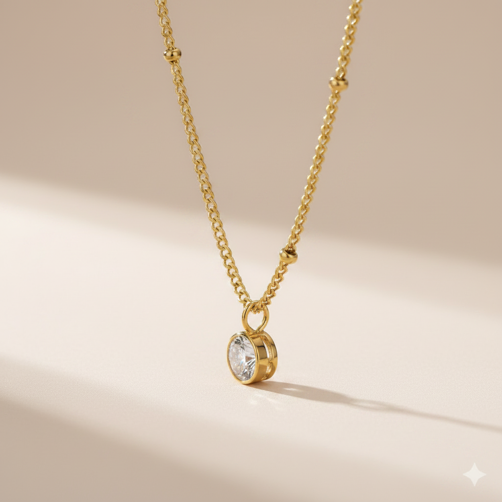 Diamond Birthstone Pendant Necklace