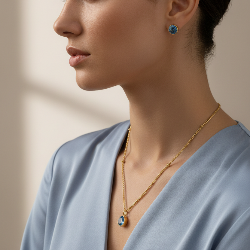 Sapphire Birthstone Pendant Necklace