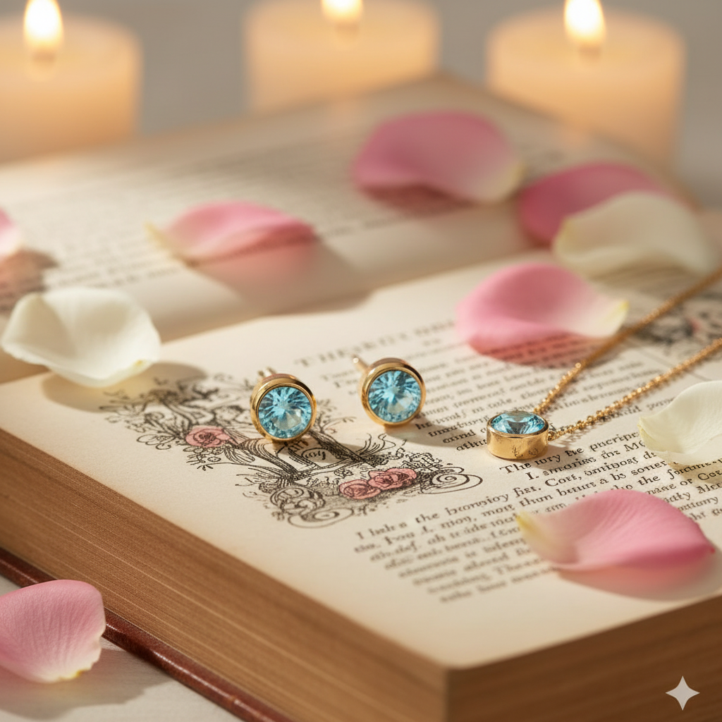 Aquamarine Birthstone Studs