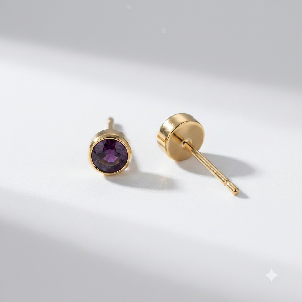 Garnet Birthstone Studs