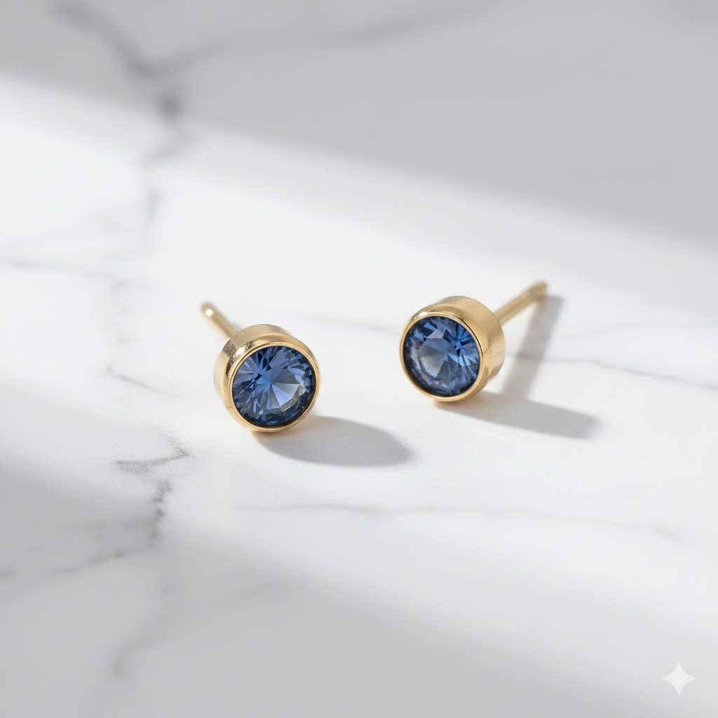 Montana Sapphire Birthstone Studs
