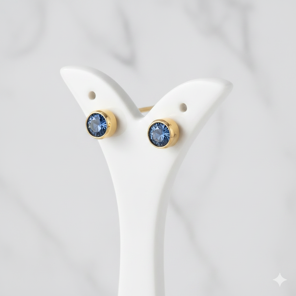 Montana Sapphire Birthstone Studs