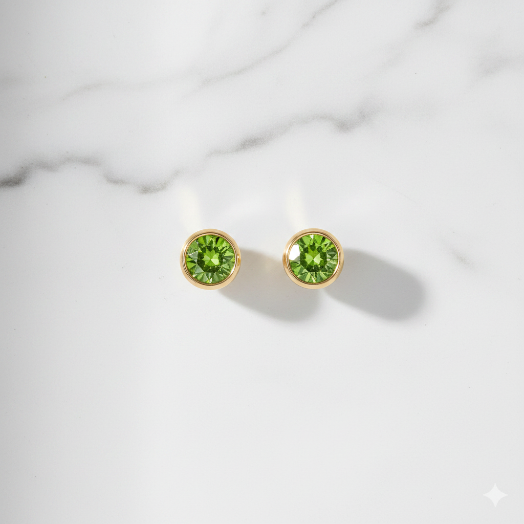 Peridot Birthstone Studs
