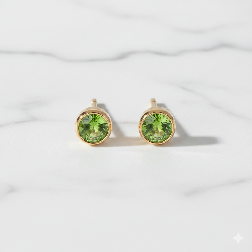Peridot Birthstone Studs