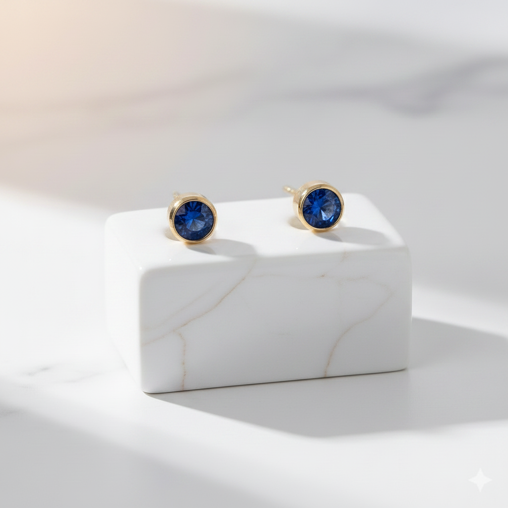 Sapphire Birthstone Studs