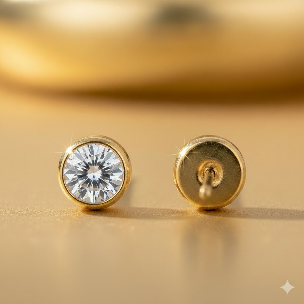 White Topaz Birthstone Studs
