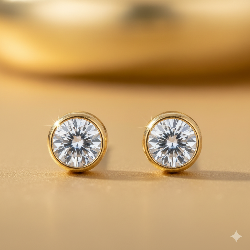 White Topaz Birthstone Studs