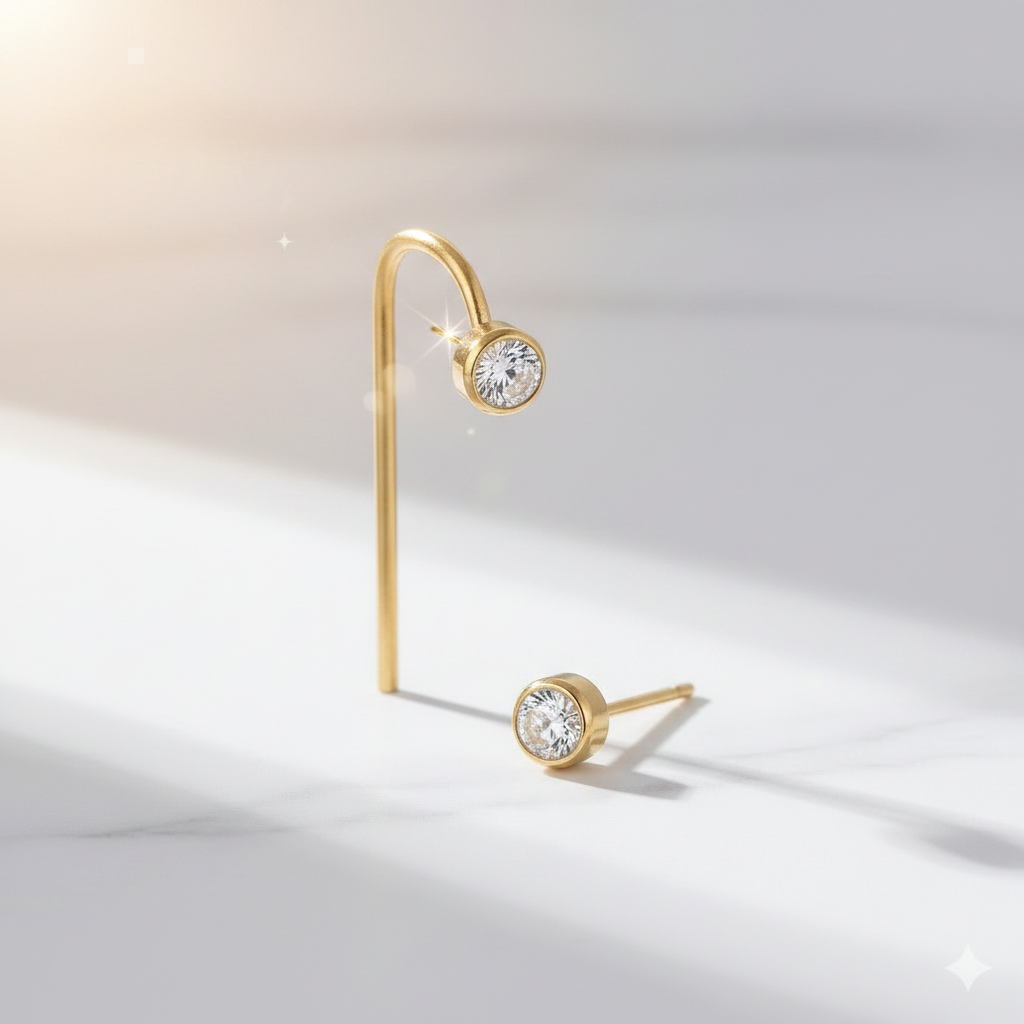 White Topaz Birthstone Studs