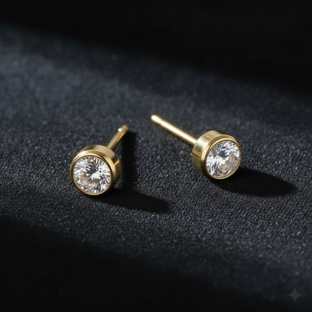 White Topaz Birthstone Studs