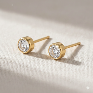 White Topaz Birthstone Studs