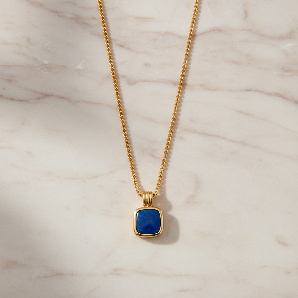 Blue Stone Gold Necklace