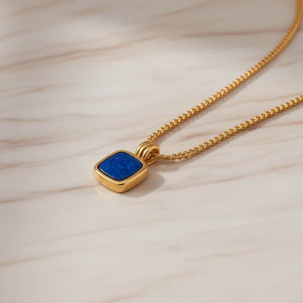 Blue Stone Gold Necklace