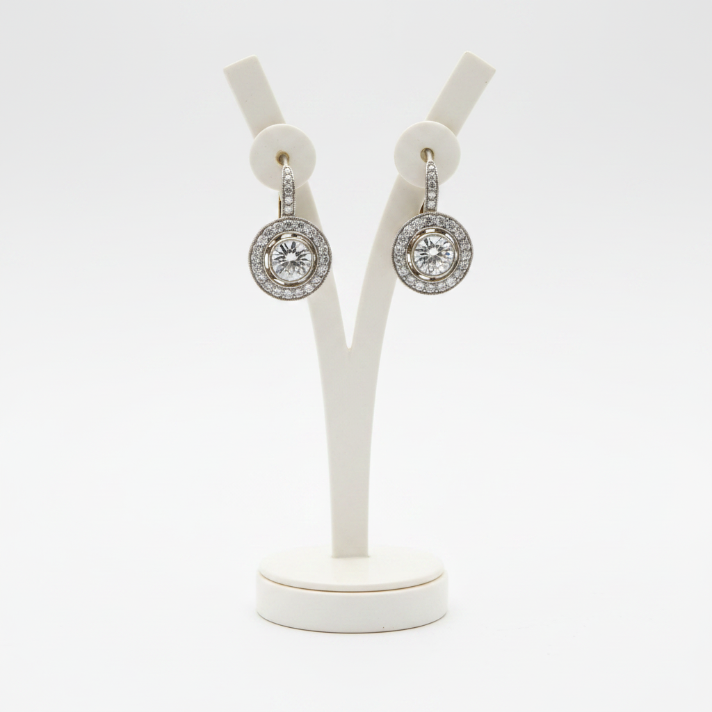 Vintage Silver Earrings with Zirconia