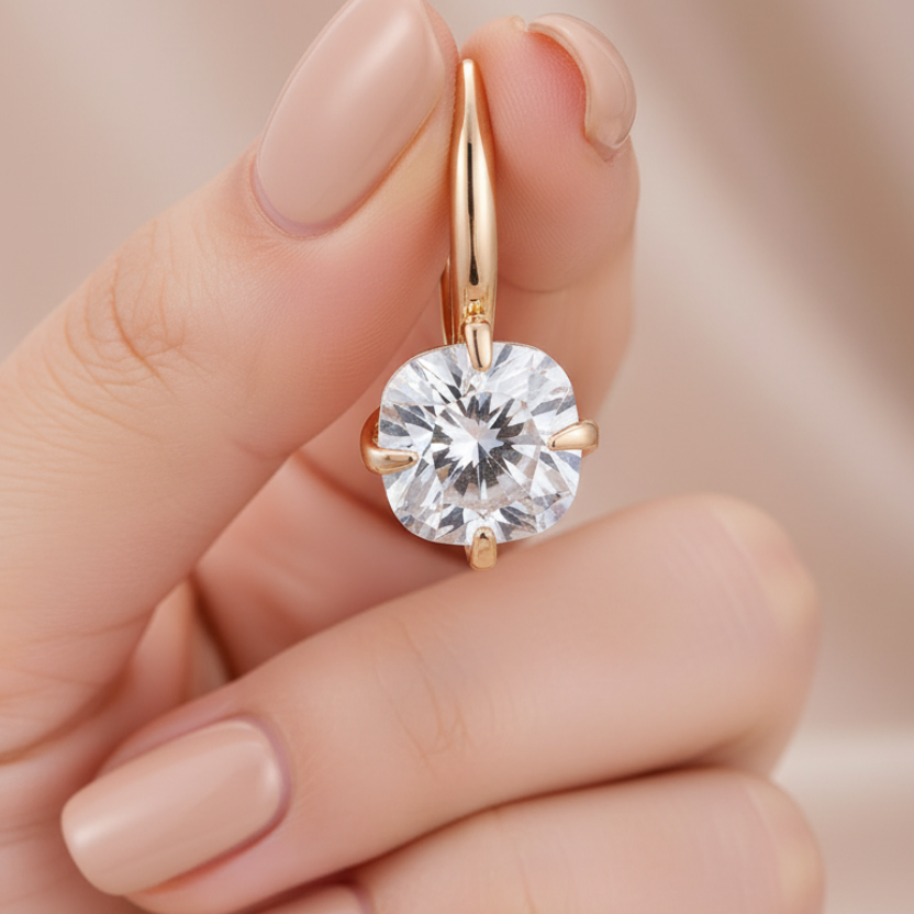 Elegant White Zirconia Earrings
