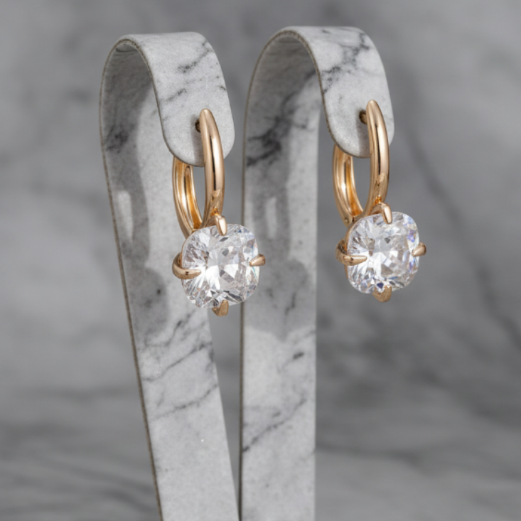 Elegant White Zirconia Earrings