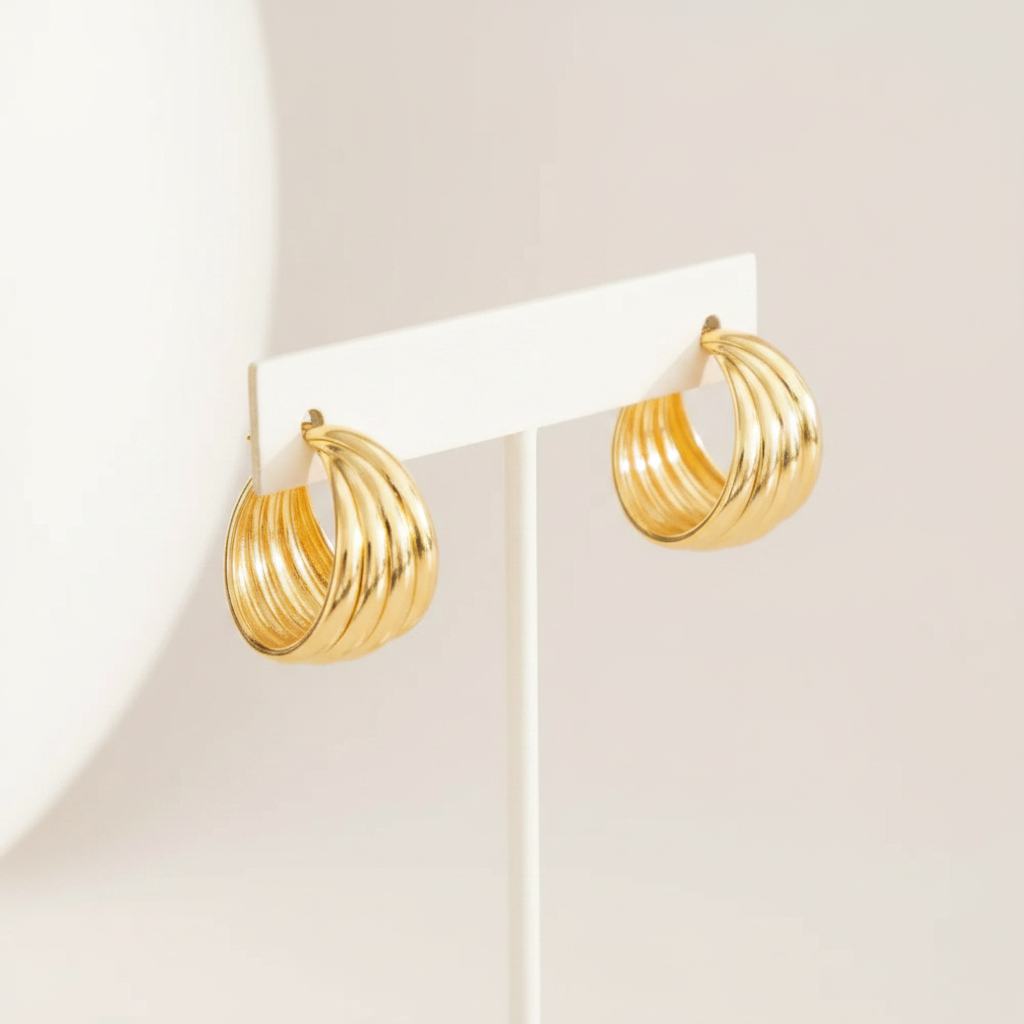 Elegant Gold Circles Earrings