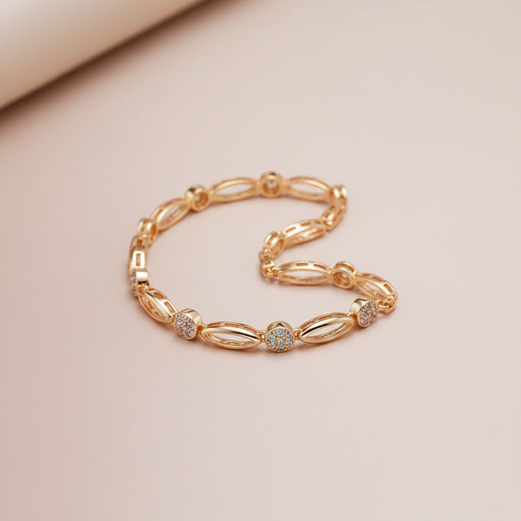 Elegant Golden Zirconia Bracelet
