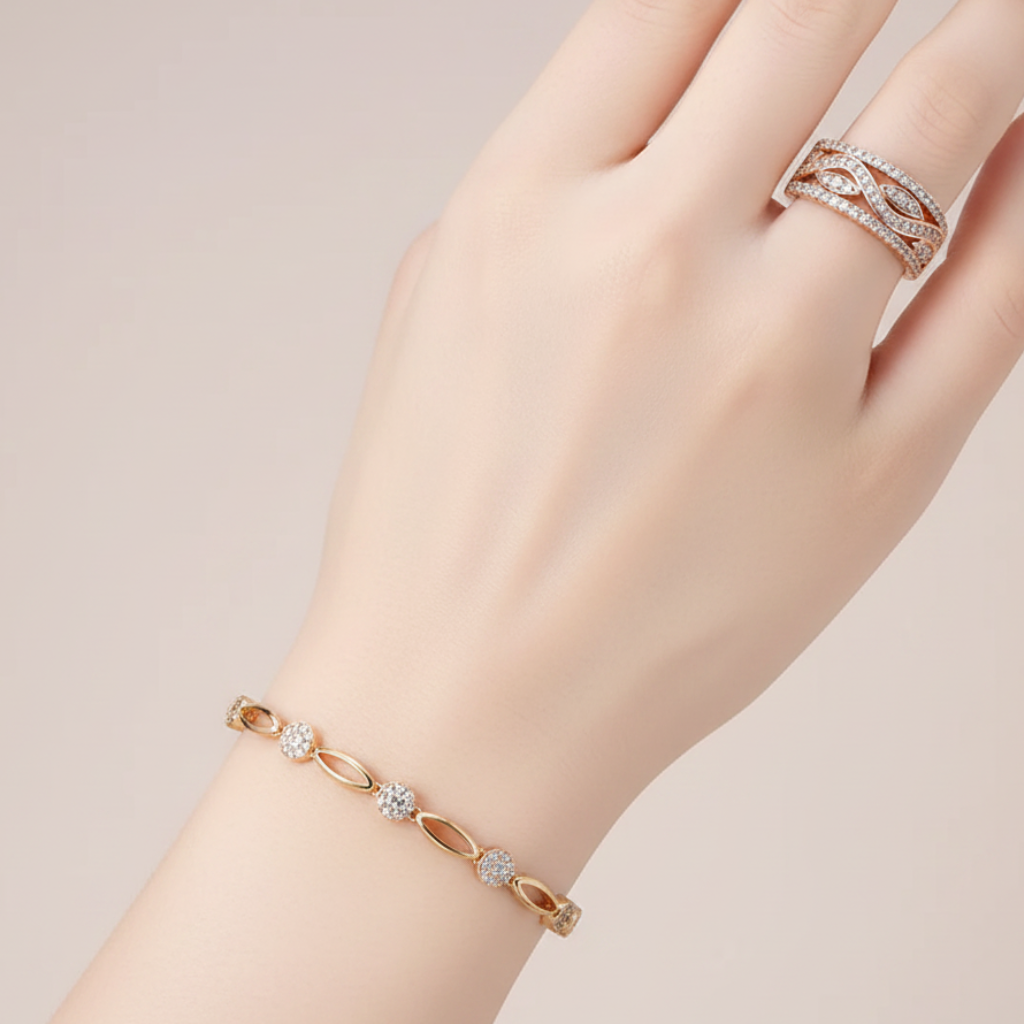 Elegant Golden Zirconia Bracelet