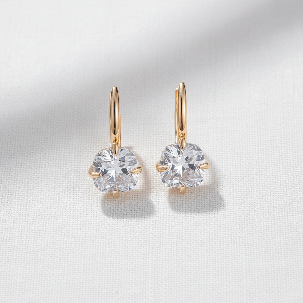 Elegant White Zirconia Earrings