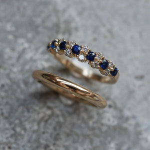 Vintage Blue Zirconia Ring Set