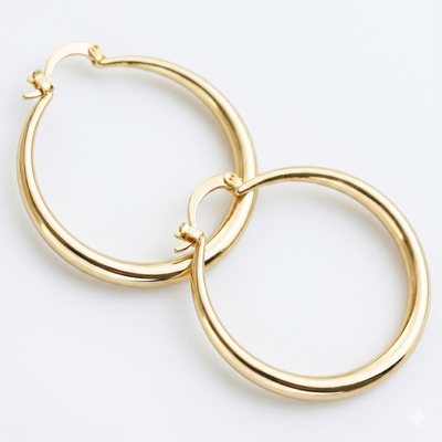 Large Hoop Earrings in Gold