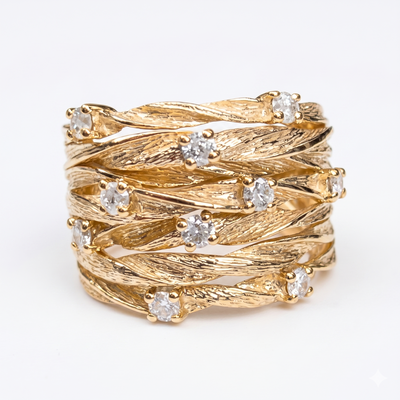 Vintage Golden Plate Ring