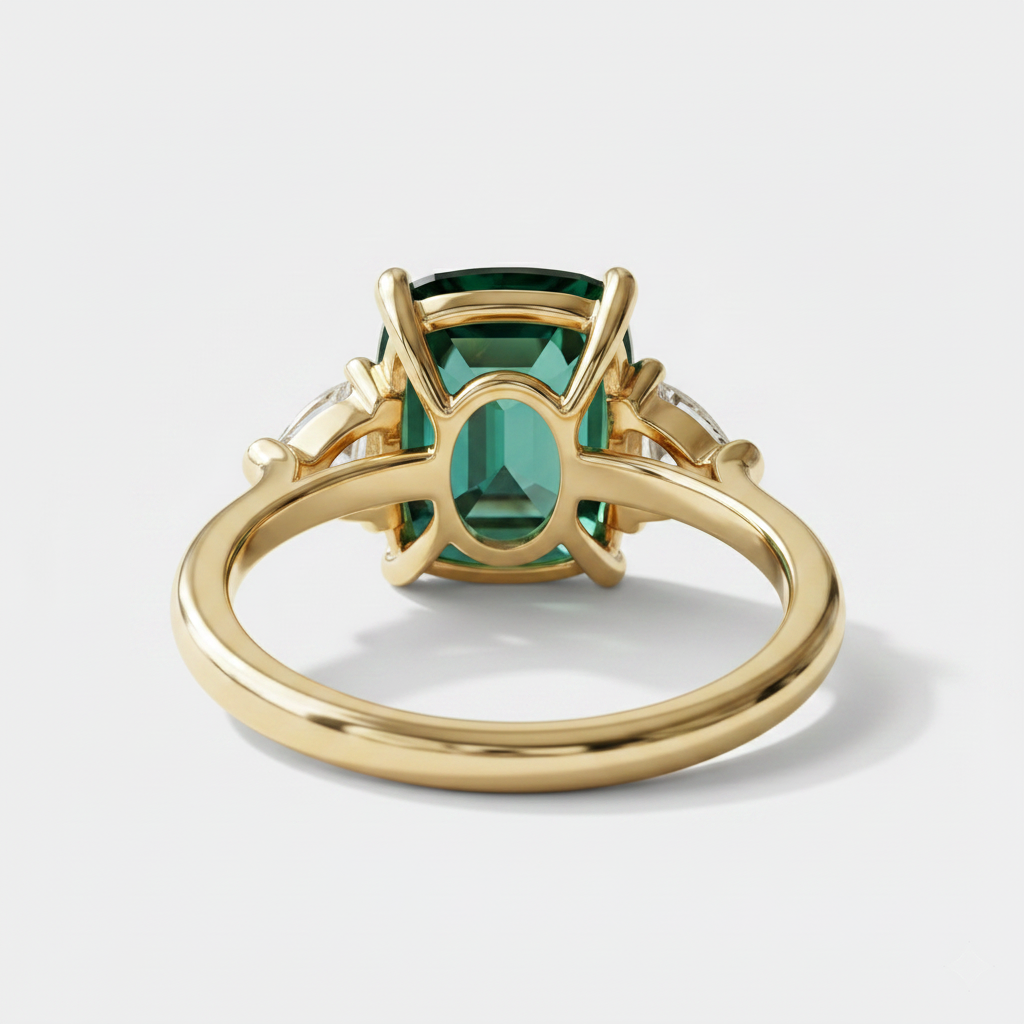 Green Zirconia Ring in Gold