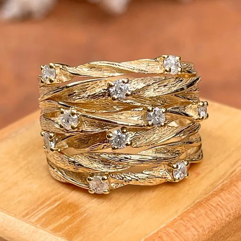 Vintage Golden Plate Ring