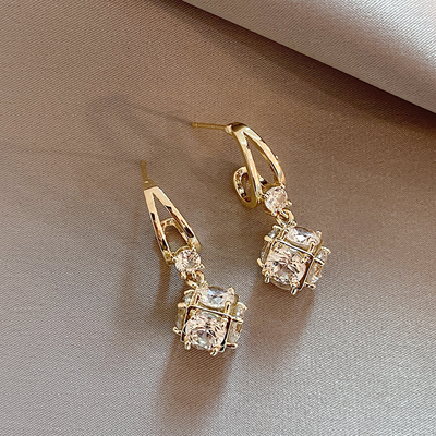 Cubic Zirconia Earrings in Gold